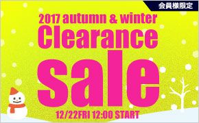 l 2017 autumn & winter Clearance sale 12/22FRI 12:00 START