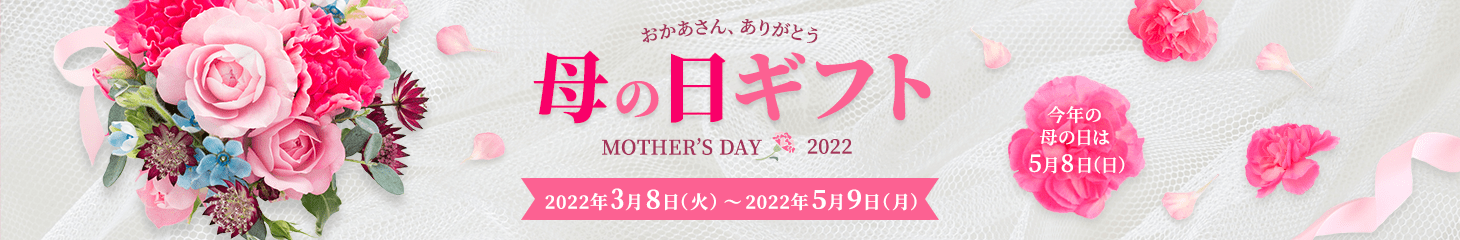おかあさん、ありがとう 母の日ギフト MOTHER'S DAY 2022 今年の母の日は5月8日(日) 2022年3月8日(火)～2022年5月9日(月)