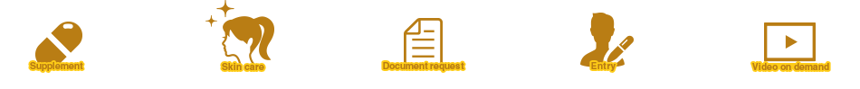 Supplement Skin care Document request Entry Video on demand