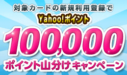ΏۃJ[h̐VKpo^Yahoo!|Cg100,000|CgRLy[