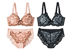 38歳のためのブラジャー&ショーツペア(ソフトワイヤー入り・3/4カップ)